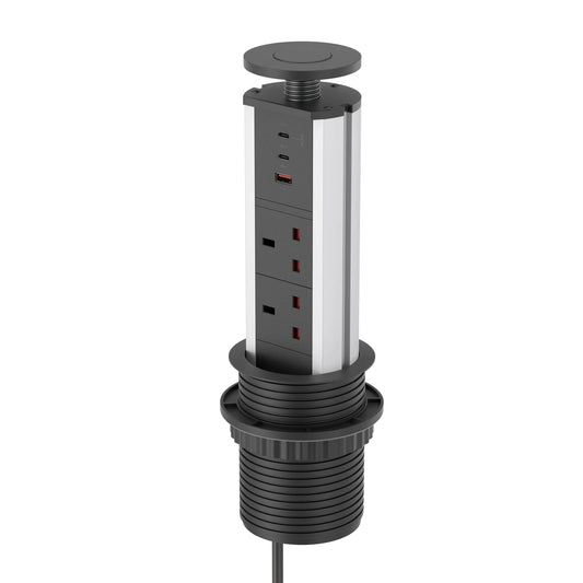 V1BC: Pop Up Power Socket Black