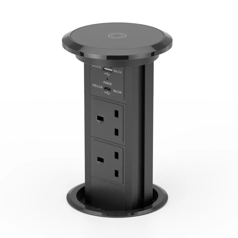 V3C-UK Motorised Pop Up Socket Front View