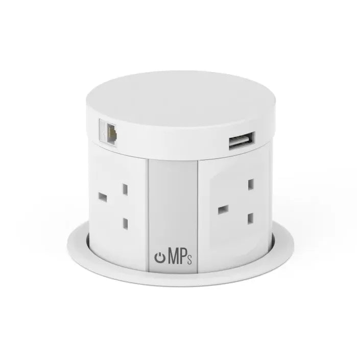 V14W Quad-Sided Pop Up Socket Cable Countertop View