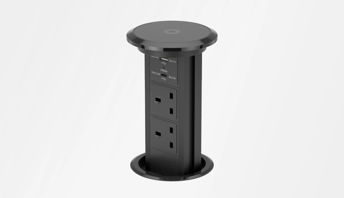 Motorized Socket Motorised Kitchen Pop Up Socket: Motorised Lifting, Qi Wireless ...
