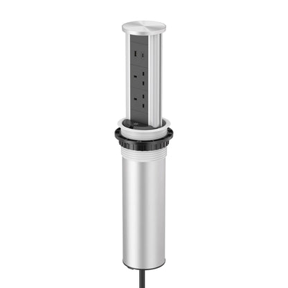 V16S: Silver Pop Up Socket with Light & 65w USB-C