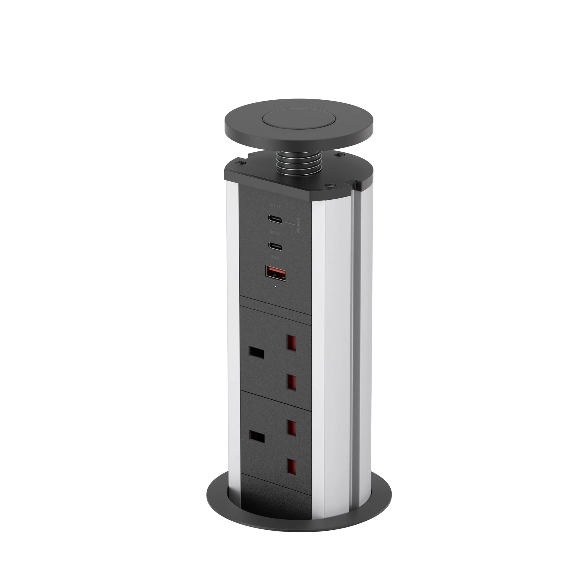 V1BC: Pop Up Power Socket Black