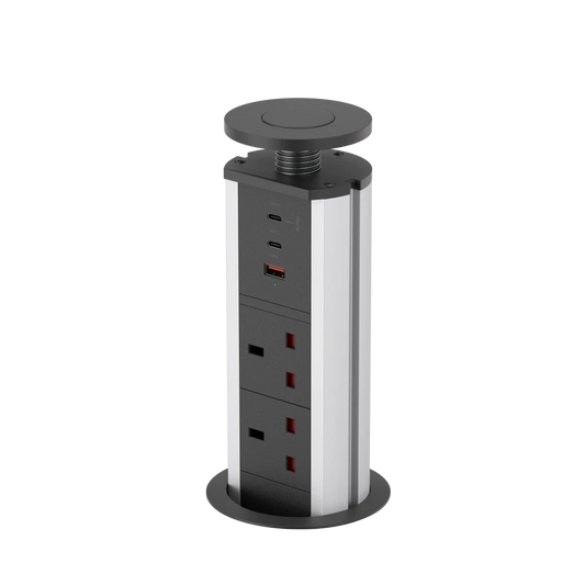 V1BC: Pop Up Power Socket Black