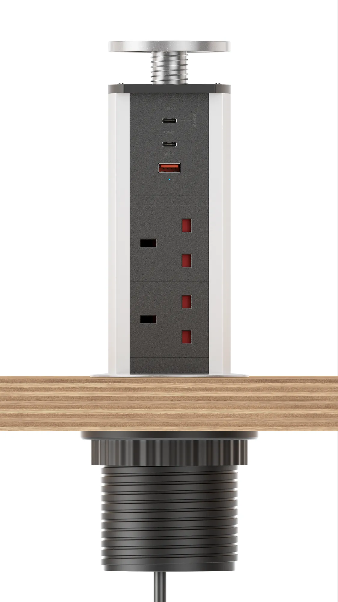 V1SC: Pop Up Power Socket Silver