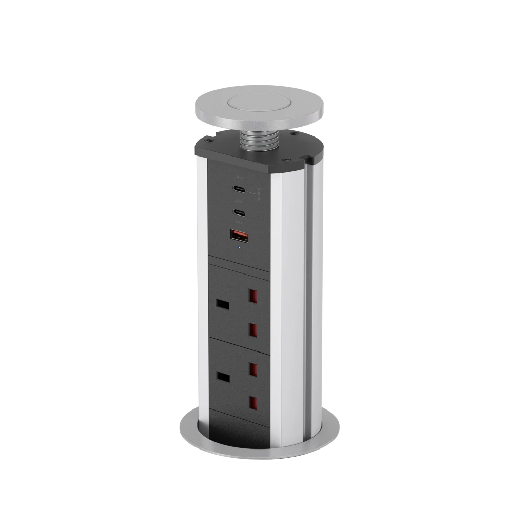 V1SC: Pop Up Power Socket Silver