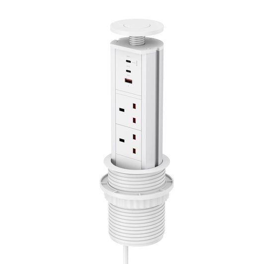 V1WC: Pop Up Power Socket White