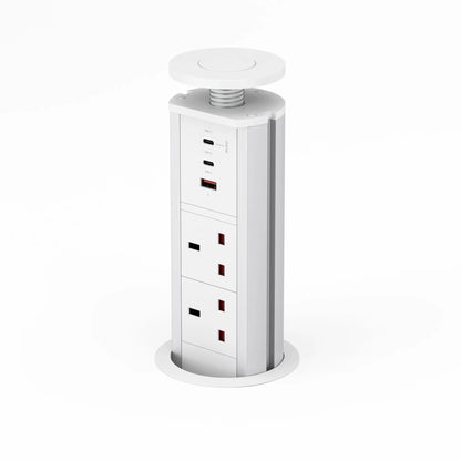V1WC: Pop Up Power Socket White