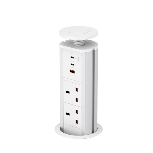 V1WC: Pop Up Power Socket White