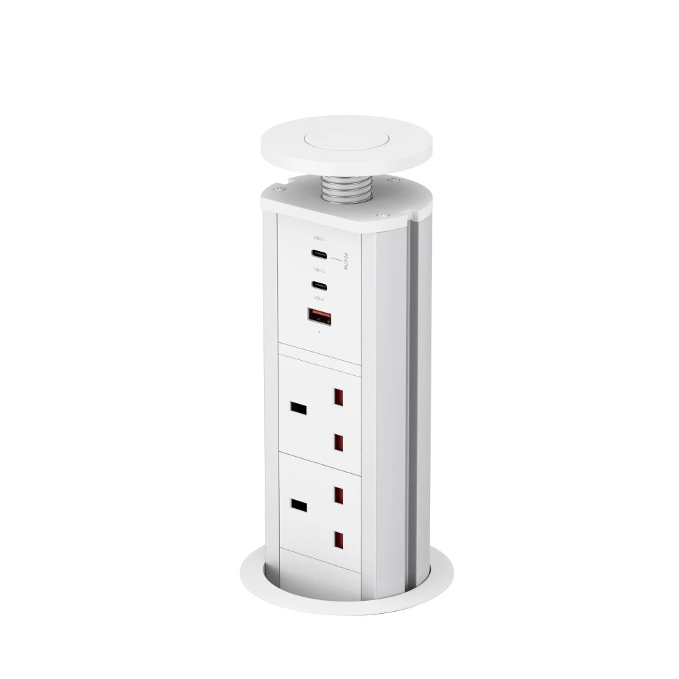 V1WC: Pop Up Power Socket White