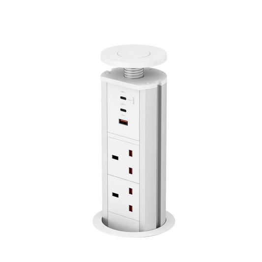V1WC: Pop Up Power Socket White