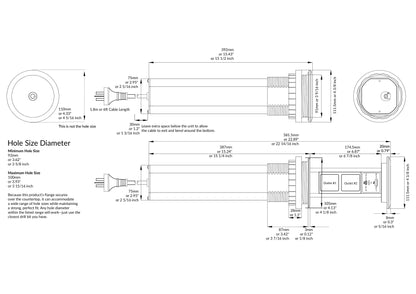V3CW: White Motorised Pop Up Socket