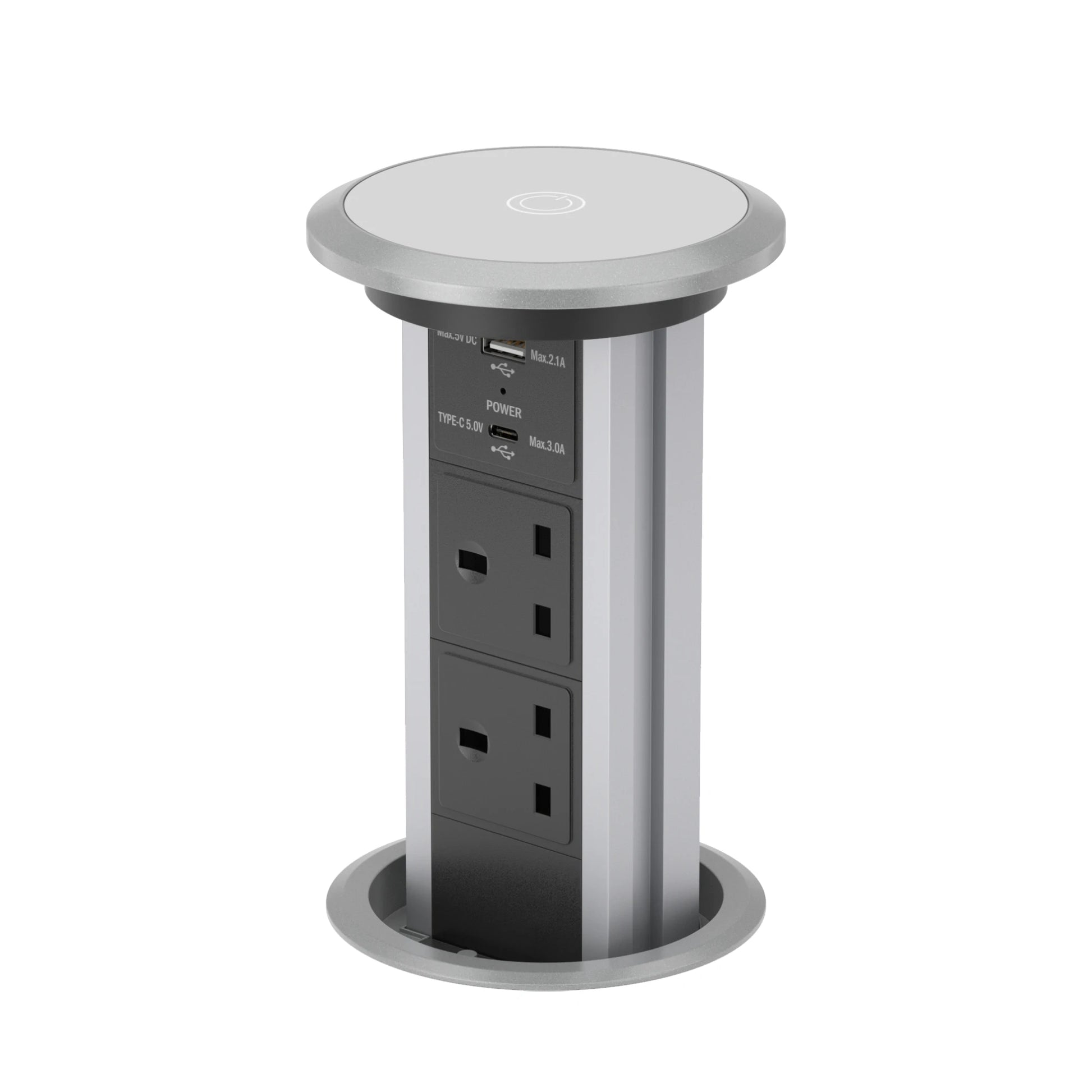 V3CS: Silver Motorised Pop Up Socket