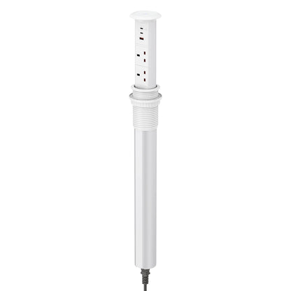 V3LW: White Motorised Pop Up Power Socket