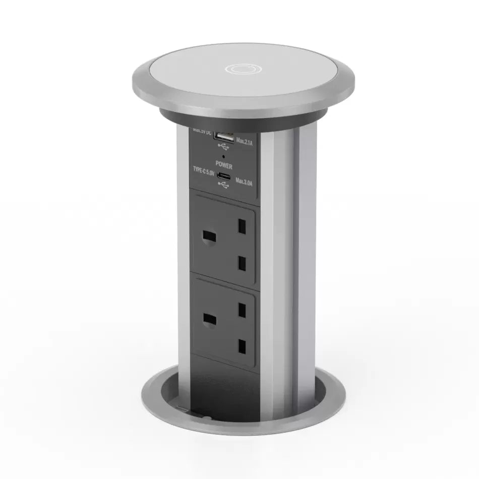 Motorized Socket Motorised Pop Up Socket with USB Ports and Wireless Charging - Modern ...